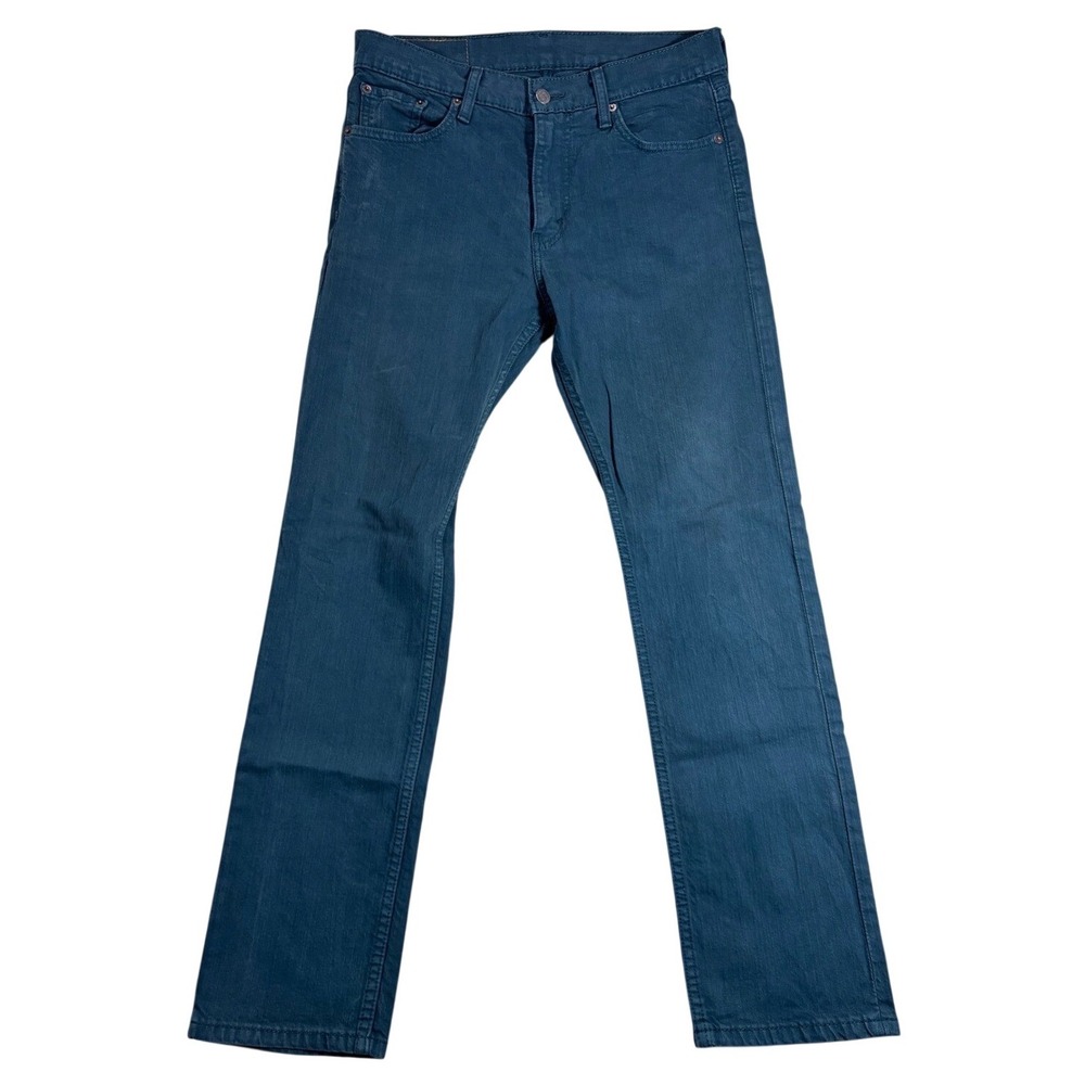 Levis 513 Slim Straight Jeans Mens 30x30 Teal Blue Green Denim Pants 085130367